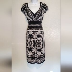 Susan Graver Black and White Midi Dress